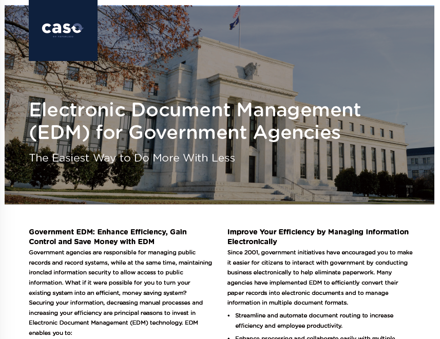 Electronic Document Management (EDM) for Government Agencies