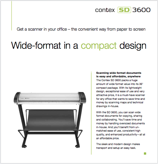 Contex SD3600 Data Sheet