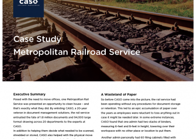 Metropolitan Railroad Service Case Study