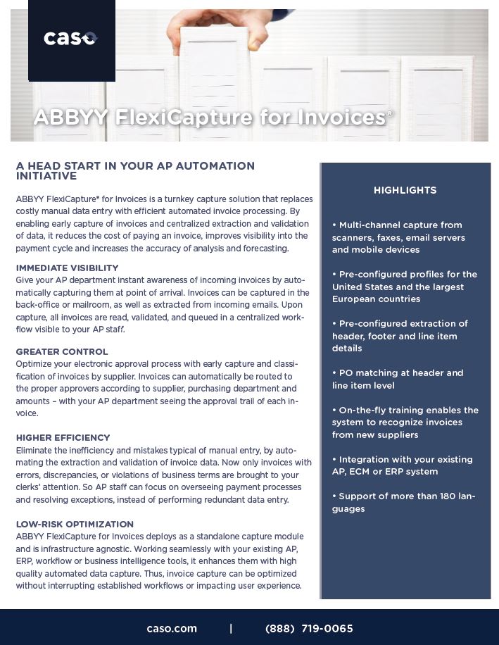 ABBYY for Invoices - CASO Document Management