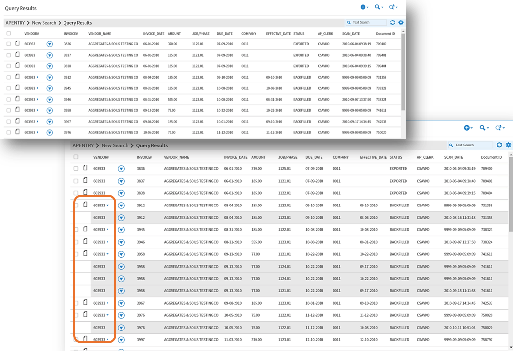 MultiIndexing Feature CASO Document Management