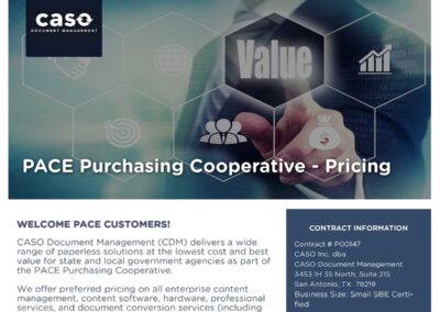 PACE Purchasing Cooperative Pricing Data Sheet